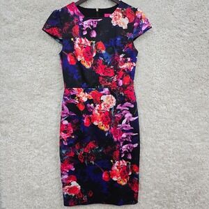 Betsey‎ Johnson Dress Womens 6 Colorful Flowers Lined Maximalist Career Event